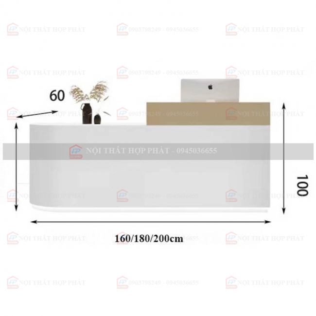 Quầy Thanh Toán QTTG002 - Quầy Thu Ngân Quán Cafe, Shop, Quầy Mini, Quầy Gỗ Đa Năng